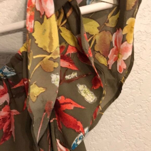 Anthropologie Mauve romantic floral top -XS - Picture 5 of 8